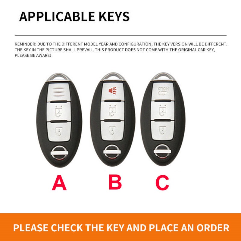 [Tersedia] Cover Case Kunci Mobil Bahan Kulit Sapi Untuk Untuk Nissan Terra2023/All-New Almera Turbo/SylphyNavara/X-Trail/Calibre Start Smart Entry Car Key Accessory