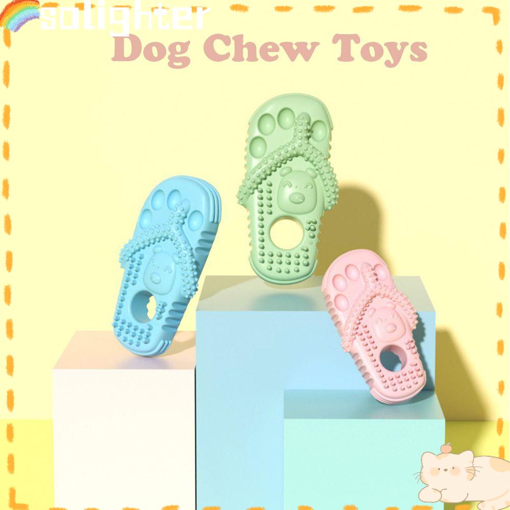 Solighter Dog Chew Toys Perlengkapan Hewan Peliharaan Pembersih Gigi Sandal Bentuk Mainan Hewan Peliharaan