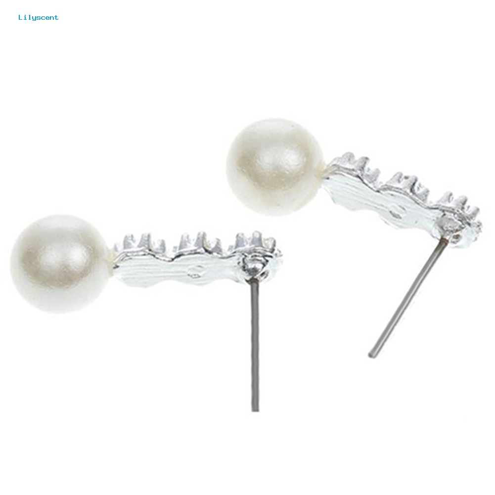 Lilyscent Wanita/'s Putih Anting Mutiara Imitasi Berlian Imitasi Eardrop Ear Studs Bride Jewelry