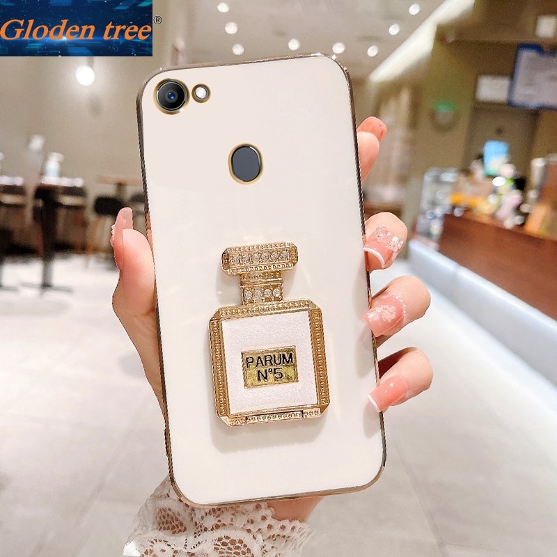 Gloden tree Casing Case Untuk OPPO F11 Pro F7 Pro F5 Plus F5 Youth OPPOF11 Case Dengan Botol Parfum Kickstand Lipat Cakupan Penuh Casing Kamera