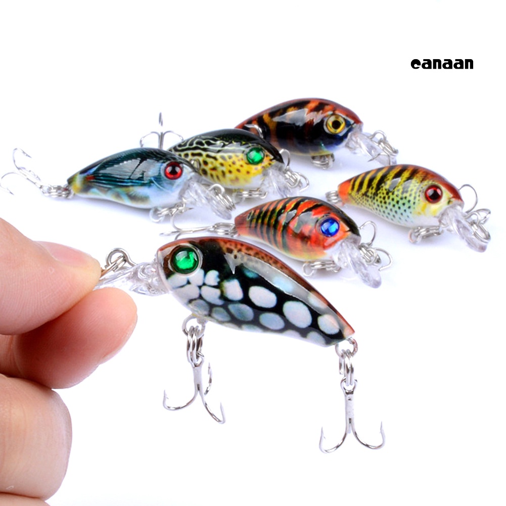 Cnn-6pcs 4.5cm 4g Memancing Buatan Manusia Hidup Keras Umpan Wobbler Air Ikan Renang Umpan