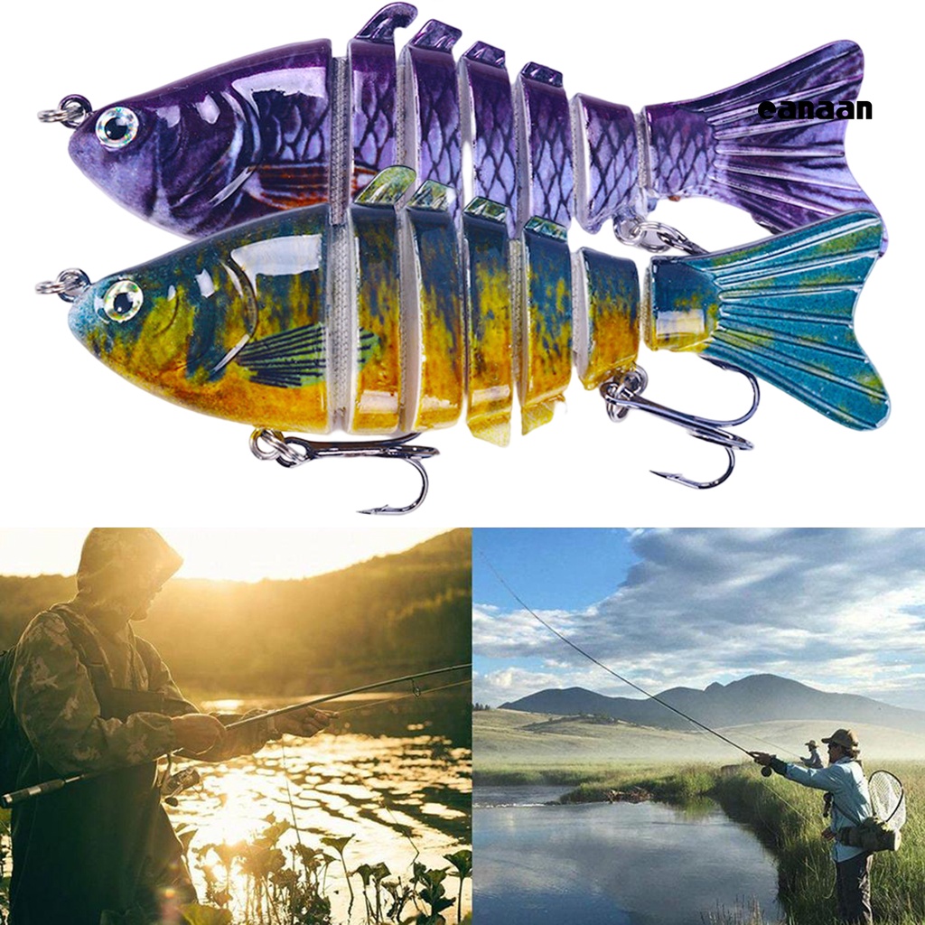 Cnn-umpan Multi-Bagian 2kait Treble Tajam Duri 7bagian Tahan Karat Kekuatan Tinggi 3D Fisheyes Lure Bait Outdoor Tackle