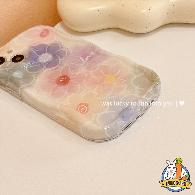 IPHONE Casing Kompatibel Untuk Iphone14 13 12 11 Pro Max X Xr Xs Max8 7 6 6s Plus SE 2020 ins Musim Semi Musim Panas Bunga Warna-Warni Lukisan Minyak Casing Ponsel Shockproof Soft Case Cover Pelindung