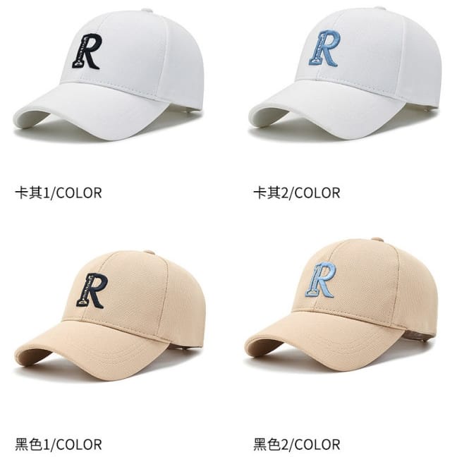 Topi Baseball Fashion Bordir R Wanita Pria Elegan PREMIUM Tebal High Quality Import