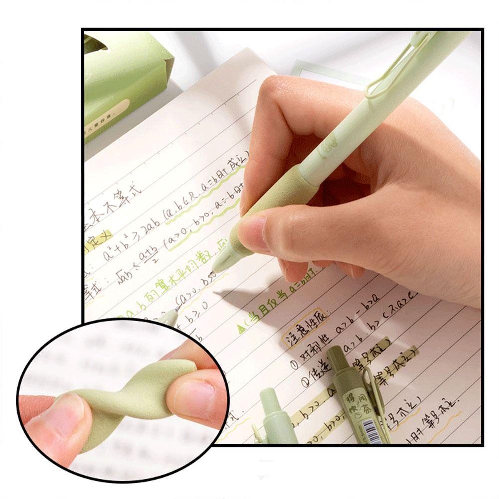 Lanfy Soft Gel Pen Set Tinta Hitam Tahan Lama Warna Matcha Perlengkapan Kantor Sekolah Tidak Sakit Di Jari Bolpoin