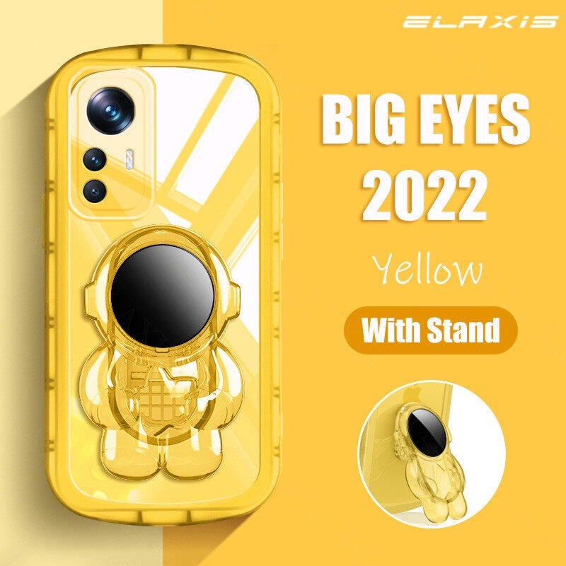 Andyh Untuk Xiaomi 12T Pro Phone Case Tahan Jatuh Transparan Chubby Silikon Lembut Dengan Astronot Stand 2022desain Baru Phone Back Cover