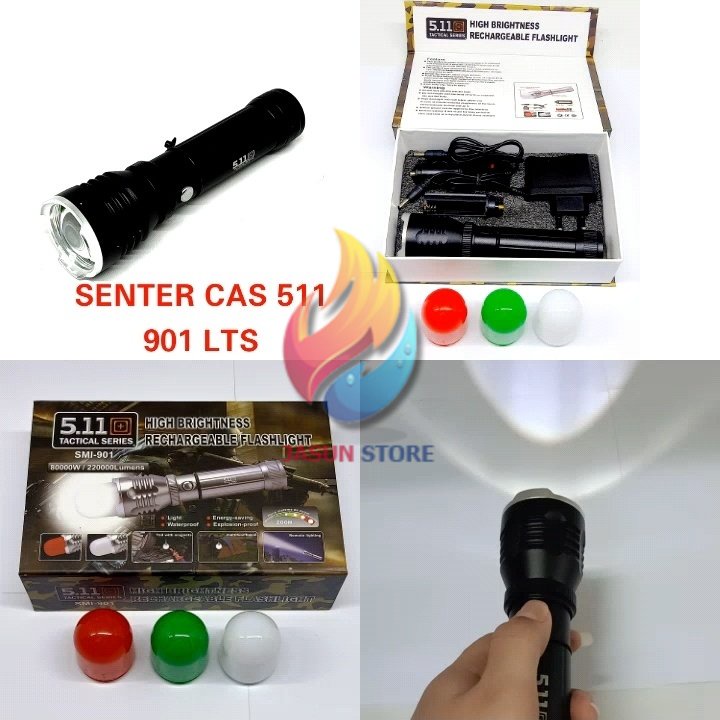 BISA COD! Senter Cree 511 Tactical Series With Zoom 80.000w 220.000 Lumens