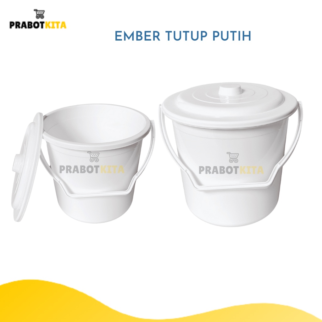 Ember Tutup Warna Putih / Ember Plastik / Bak Cuci Kamar Mandi