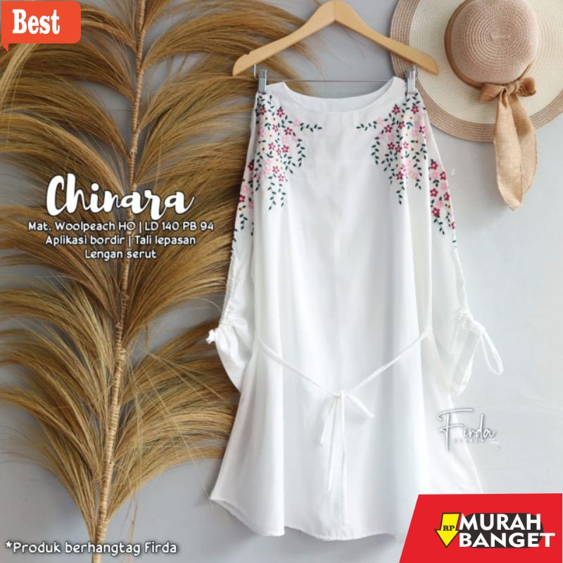 Tunik jumbo terbaru untuk wanita- OVERSIZE TUNIK PUTIH SUPER JUMBO LD 140 XXXXL BY FIRDA