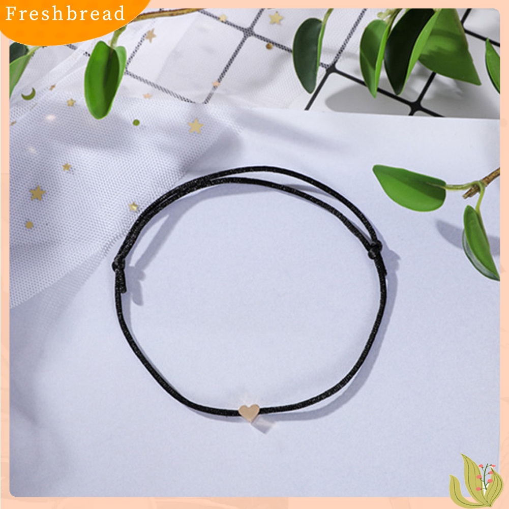 &lt; Freshbread &gt; Fashion Wanita Jantung Pesona Tali Beruntung Gelang Bangle Adjustable Perhiasan Hadiah