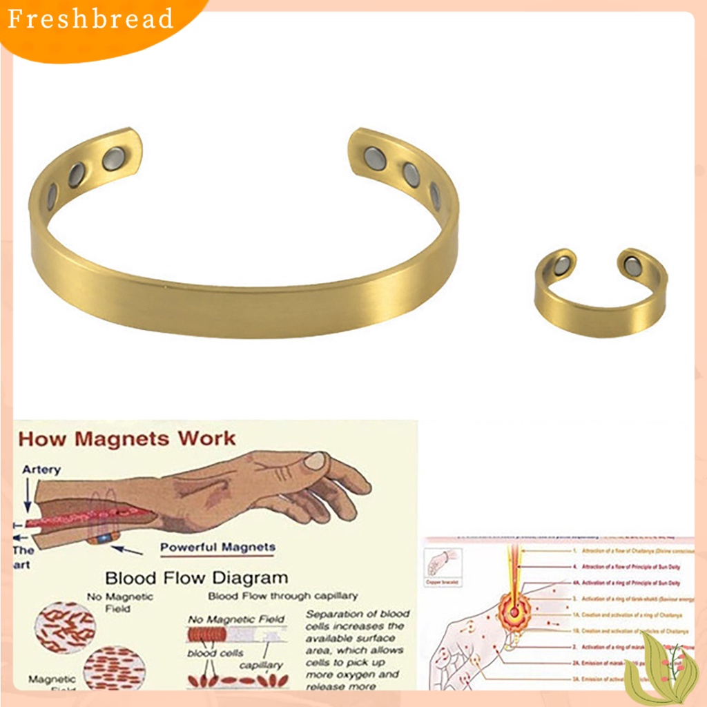 &lt; Freshbread &gt; 1Set ic Terapi Gelang Pengerjaan Halus Adjustable Alloy Hitam Perawatan Kesehatan ic Cincin Hadiah Ulang Tahun