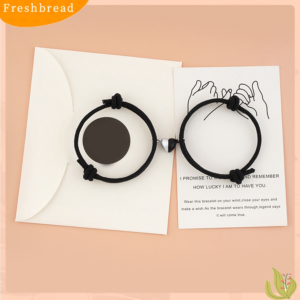 &lt; Freshbread &gt; 2Pcs Gelang Menarik Hadiah Yang Sempurna Paduan Rantai Tangan Pasangan Hati ic Indah Untuk Penggunaan Sehari-Hari