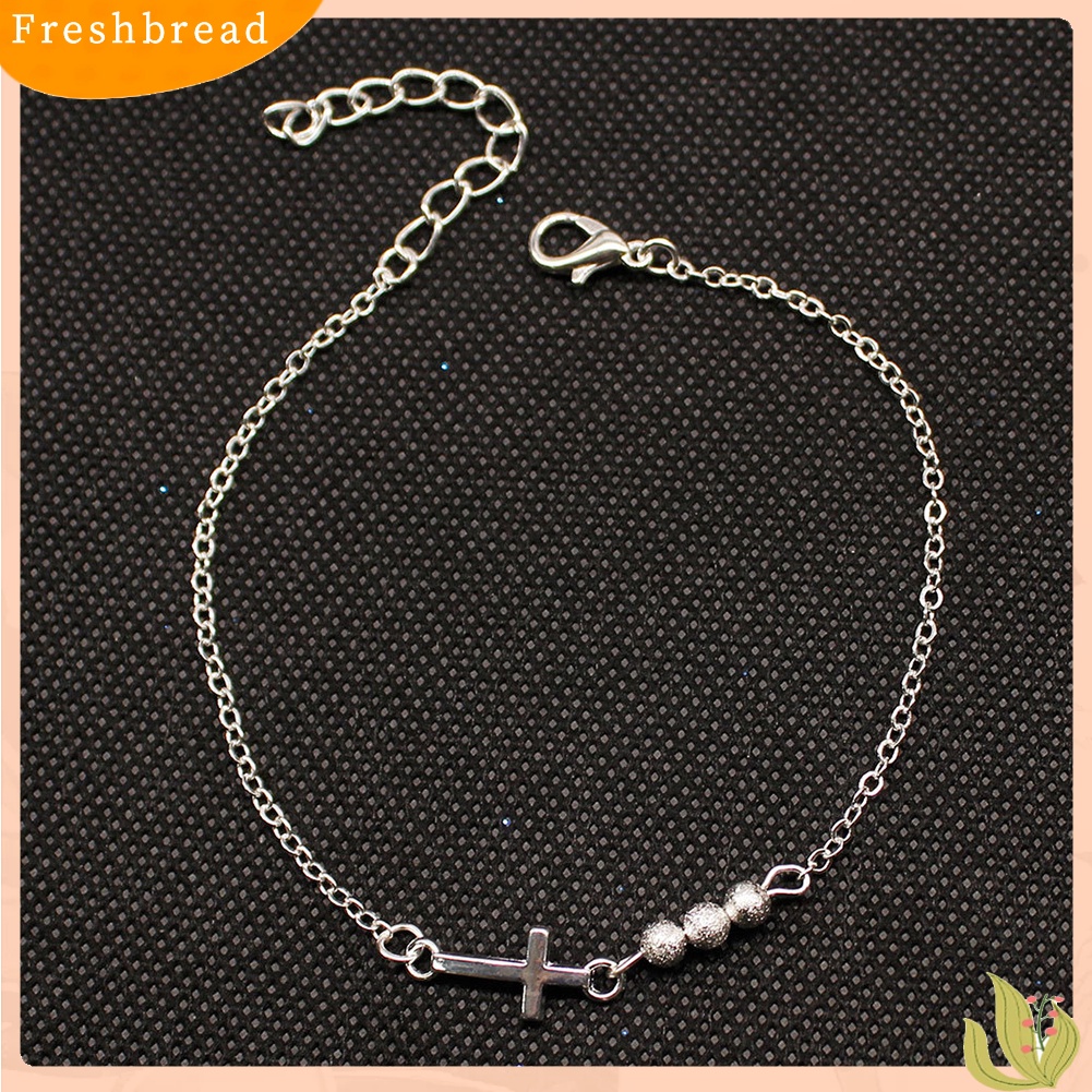 &lt; Freshbread &gt; Fashion Wanita Manik-Manik Salib Pesona Gelang Rantai Perhiasan Tangan Hadiah Ulang Tahun