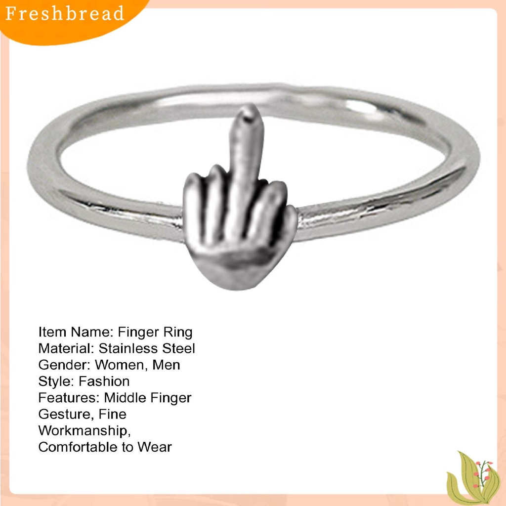 &lt; Freshbread &gt; Cincin Jari Tren Baru Hip Hop Punk Dipoles Hadiah Ramping Minimalis Lucu Jari Tengah Pria Wanita Cincin Fashion Perhiasan