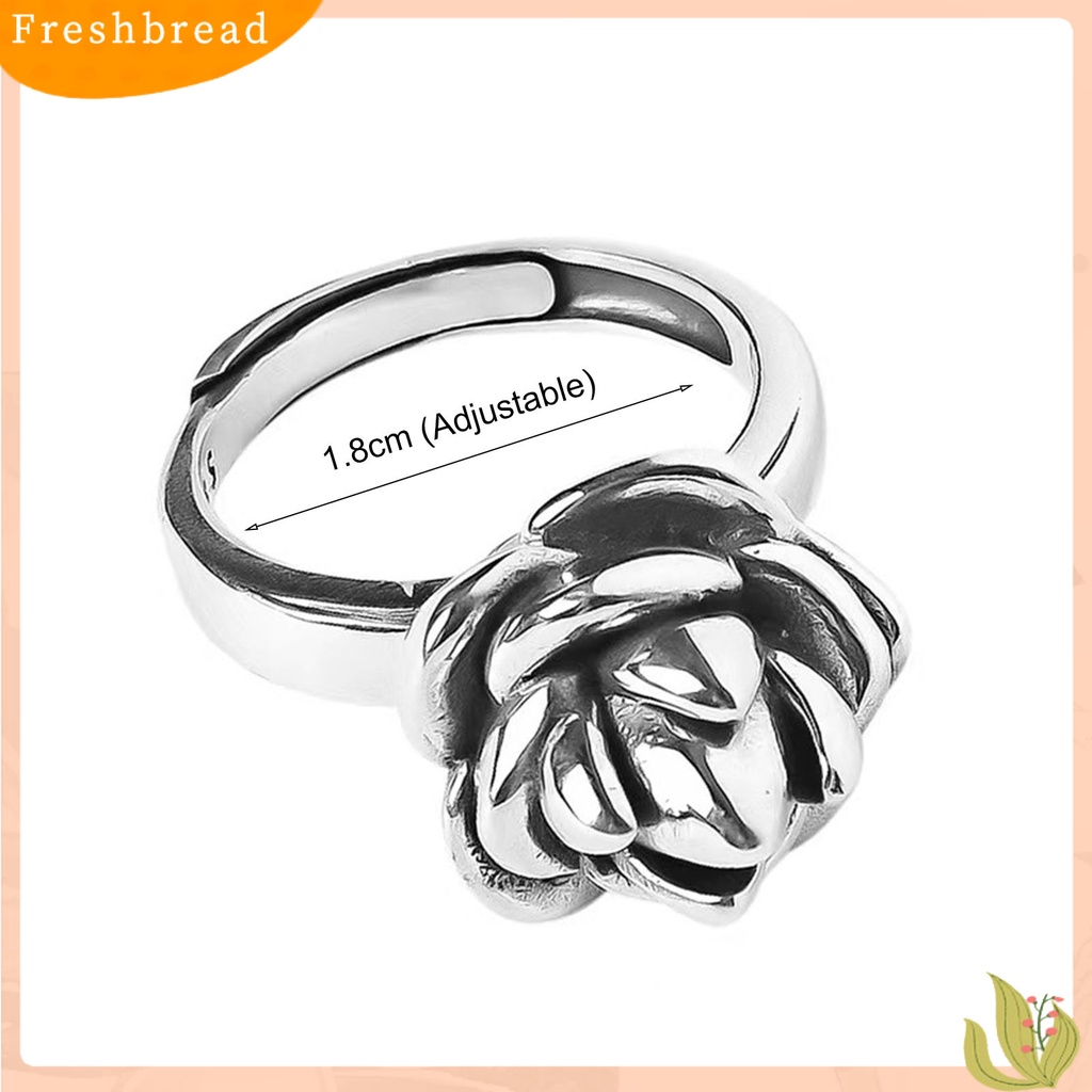 &lt; Freshbread &gt; Opening Decorative Stylish Engagement Ring Berlebihan Bunga Dekorasi Wanita Cocktail Ring Perhiasan Alat Mandi