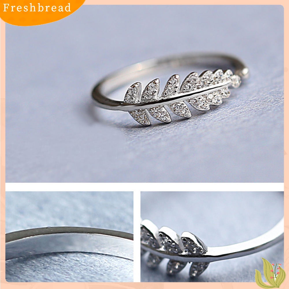 &lt; Freshbread &gt; Fashion Janji Olive Leaf Band Perhiasan Cincin Jari Telunjuk Terbuka Yang Dapat Disesuaikan