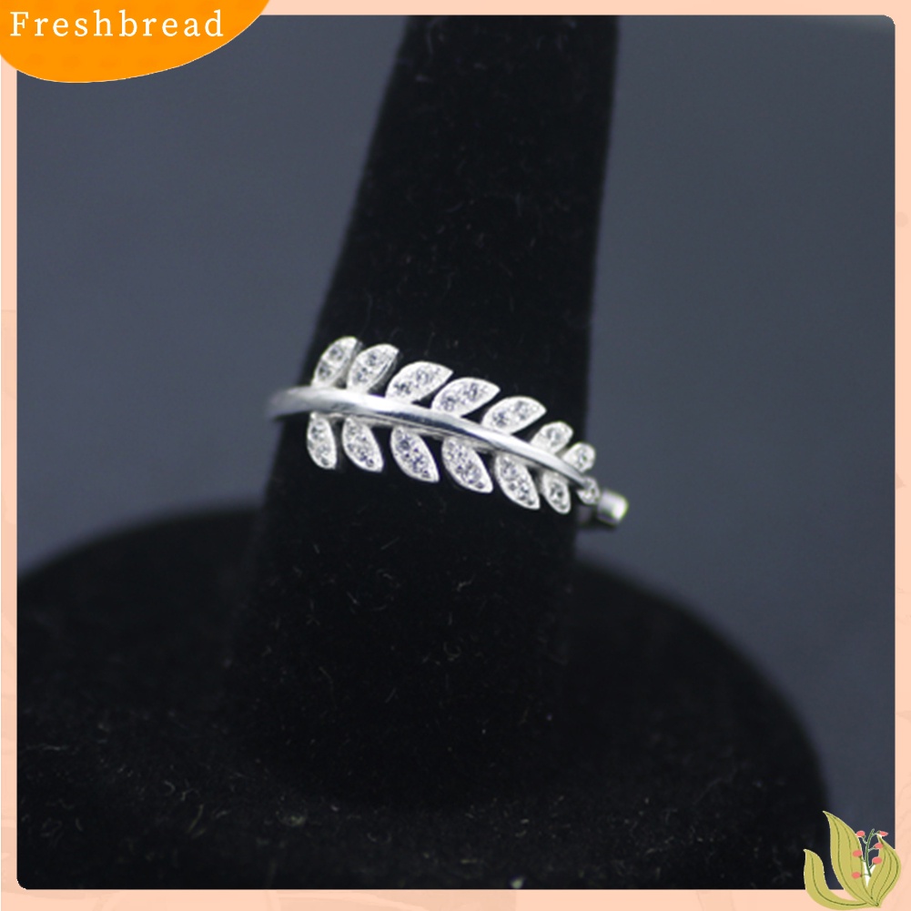 &lt; Freshbread &gt; Fashion Janji Olive Leaf Band Perhiasan Cincin Jari Telunjuk Terbuka Yang Dapat Disesuaikan