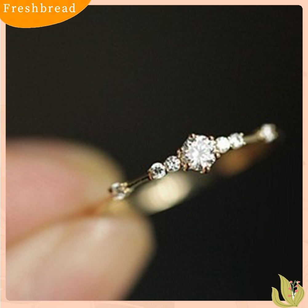 < Freshbread > Wanita Fashion Berlian Imitasi Bertatahkan Pernikahan Pertunangan Jari Cincin Perhiasan Hadiah
