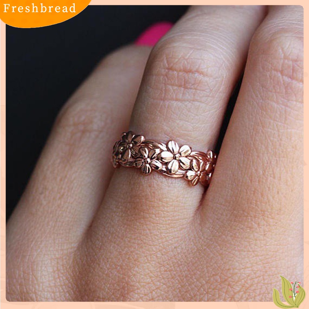 &lt; Freshbread &gt; Lucky Daisy Floral Bunga Jari Cincin Wanita Pertunangan Pernikahan Perhiasan Hadiah