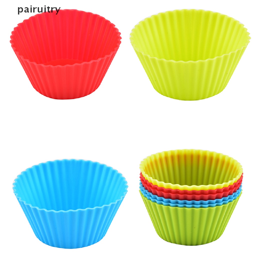 Prt 5Pcs Cetakan Silikon Bulat Cupcake Muffin Cup Baking Cookies Egg Tart Jelly Mold PRT