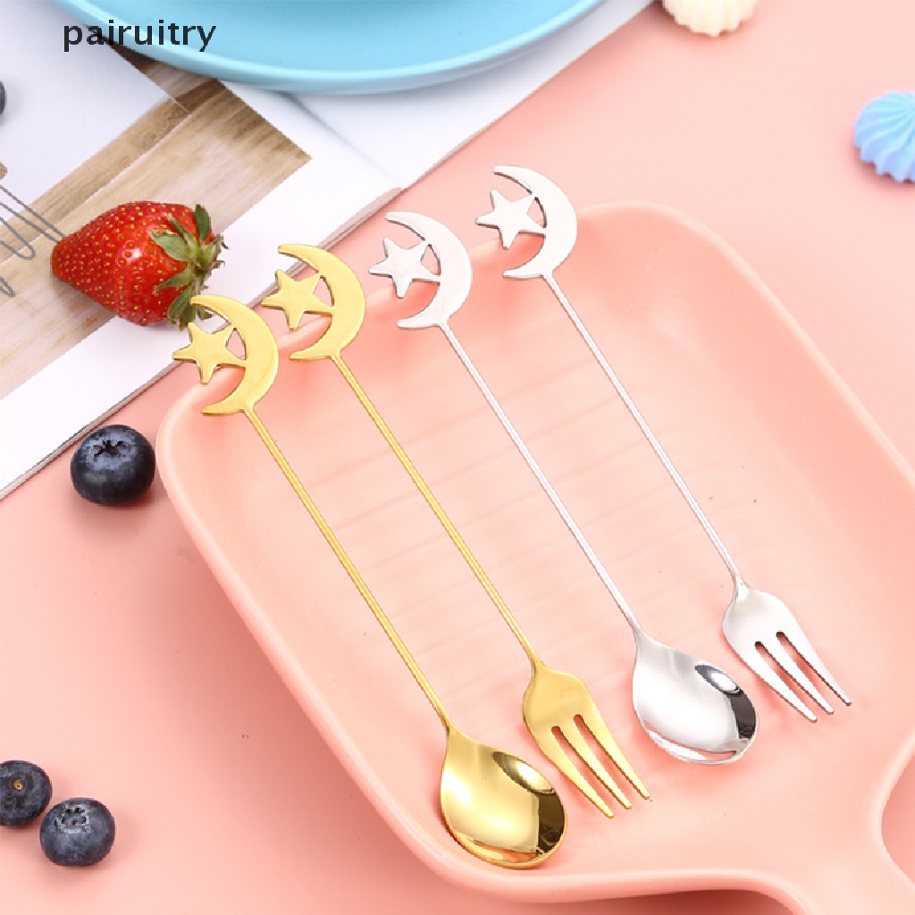 Prt Eid Mubarak Star Moon Stainless Steel Sendok Garpu Dekorasi Peralatan Makan Ramadhan PRT