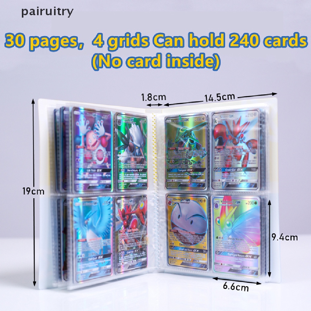 Prt Pokemon Cards Album Buku Kartun Anime Koleksi Kartu Game Folder Anak Mainan Keren PRT