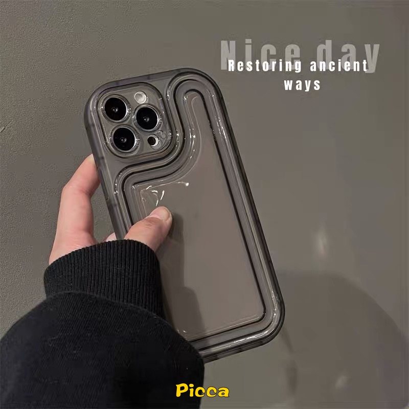 IPHONE Casing Ponsel Bening Warna Solid Sederhana Mewah Kompatibel Untuk Iphone11 12 14 13 Pro MAX 7plus XR X XS Max7 8 Plus SE 2020 Shockproof Bumper Penebalan Tahan Debu Lembut Tpu Cover