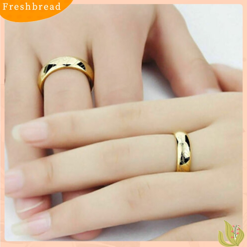 &lt; Freshbread &gt; Cincin Kawin Motif Huruf Hias Titanium Steel Pria Dan Wanita Band Finger Ring Untuk Pesta