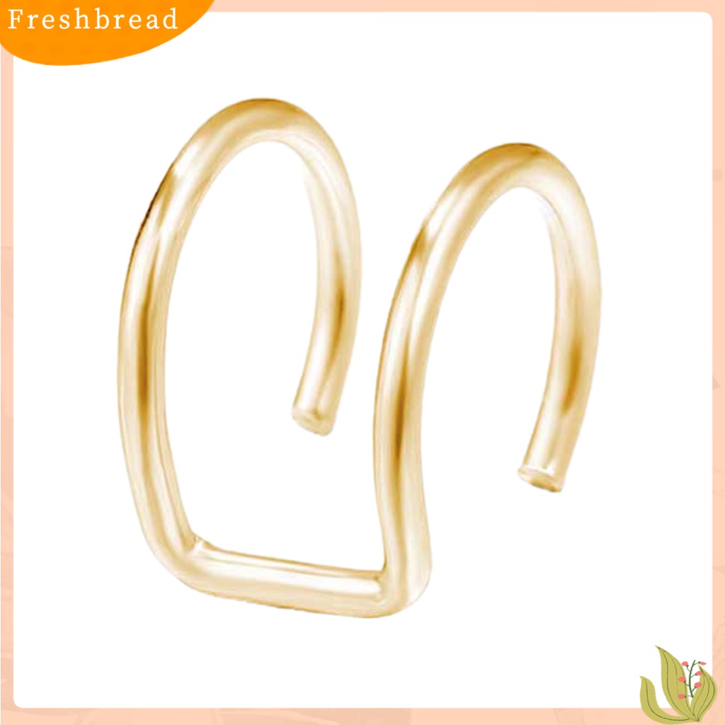 &lt; Freshbread &gt; 12Pcs Wanita Anting Logam Klub Malam Tindik Gratis Klip Telinga Sederhana Perhiasan Hadiah