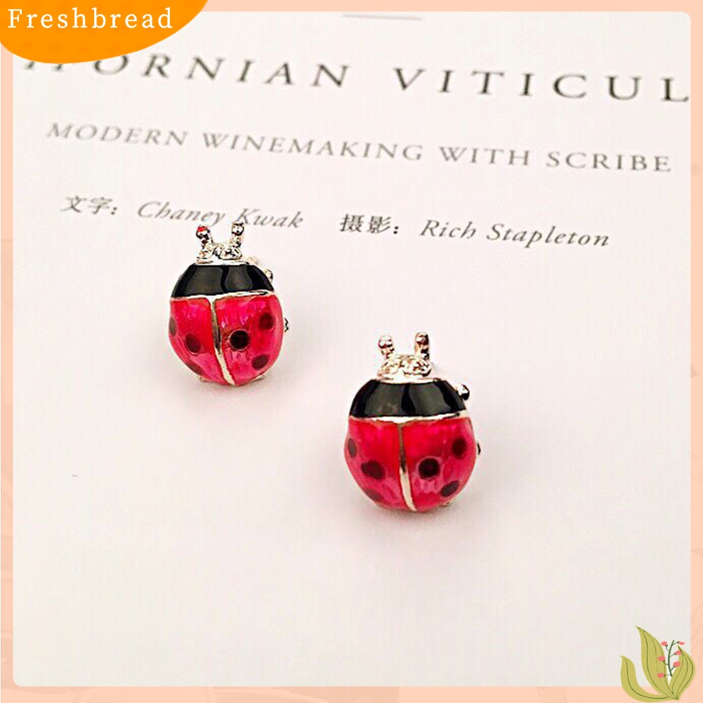 &lt; Freshbread &gt; Lucu Wanita Buah Strawberry Semangka Ladybird Ear Stud Earrings Perhiasan Hadiah