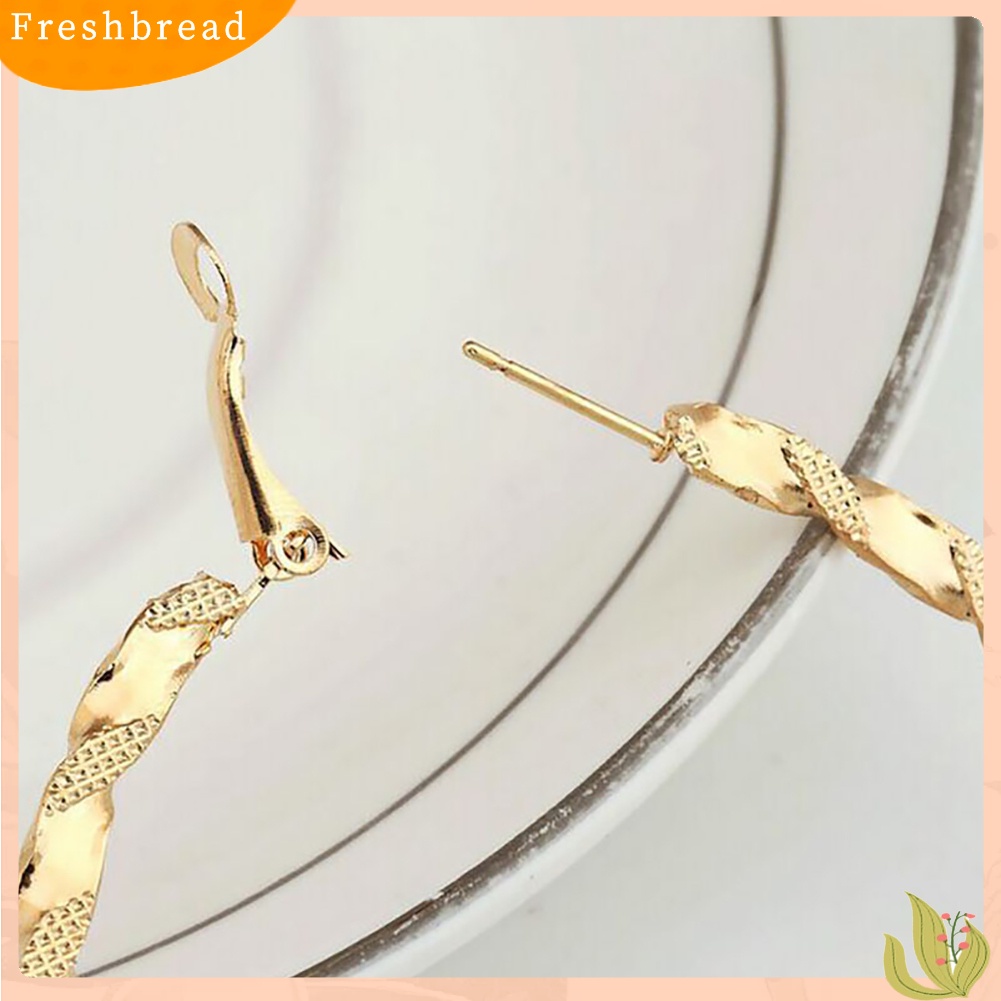 &lt; Freshbread &gt; Fashion Lady Berlebihan Memutar Anting Hoop Besar Wanita Lingkaran Menjuntai Perhiasan