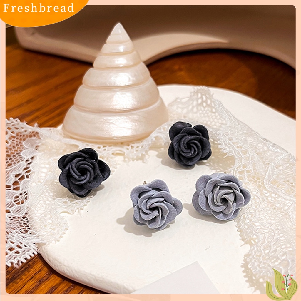 &lt; Freshbread &gt; 1pasang Anting Wanita Gaya Gelap Indah Telinga Dekorasi Kepribadian Biru Enchantress Rose Retro Ear Studs Untuk Pacaran