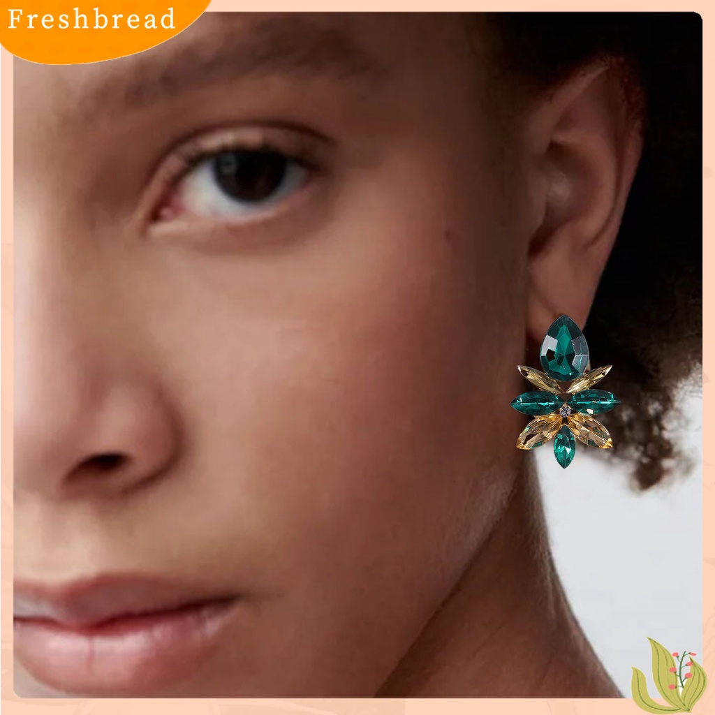 &lt; Freshbread &gt; 1pasang Anting Drop Wanita Indah Tahan Lama Alloy Fashion Mewah Berlian Imitasi Anting Tetesan Air Untuk Pesta