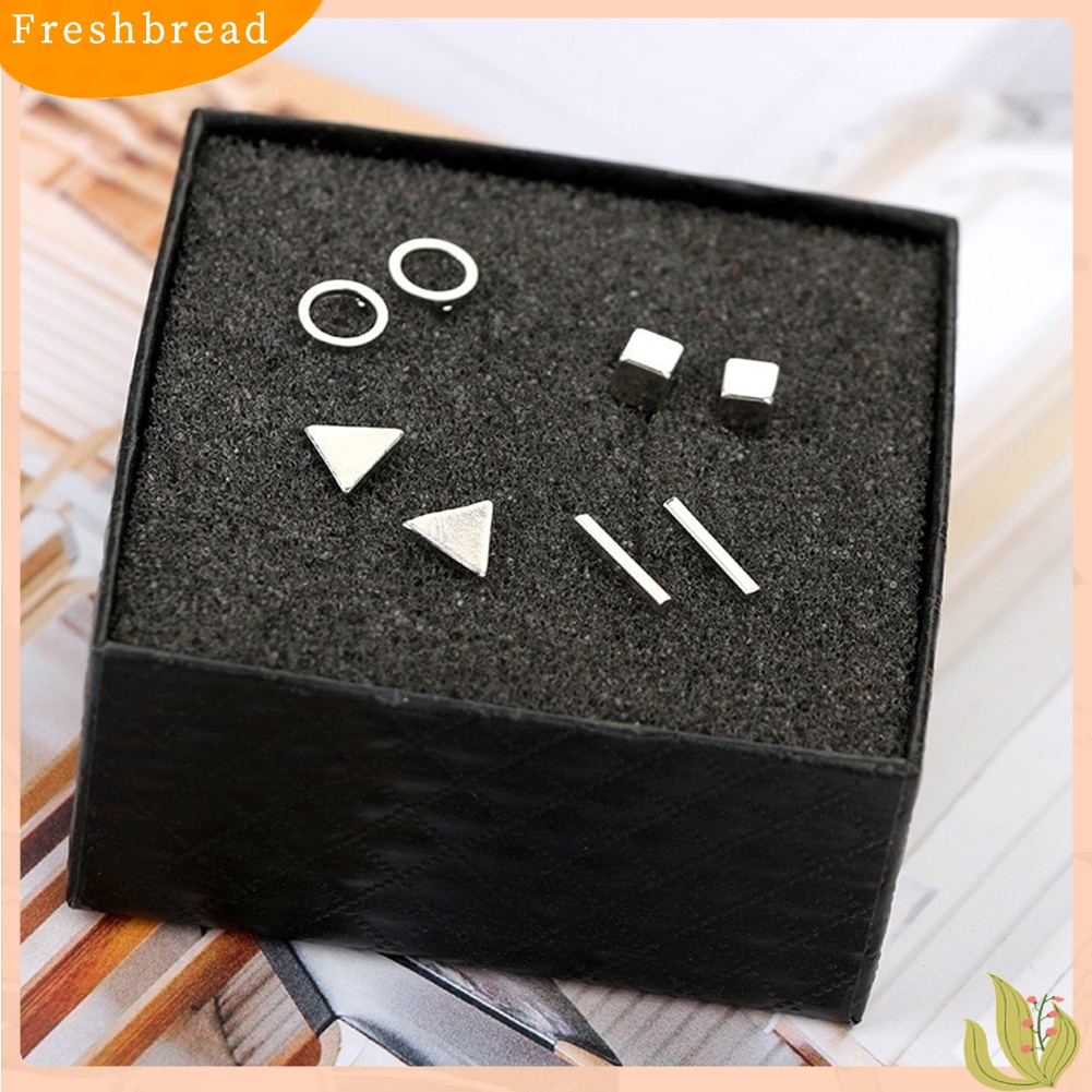 &lt; Freshbread &gt; 8Pcs/Set Mode Geometris Persegi Segitiga Lingkaran Telinga Stud Anting Wanita Hadiah