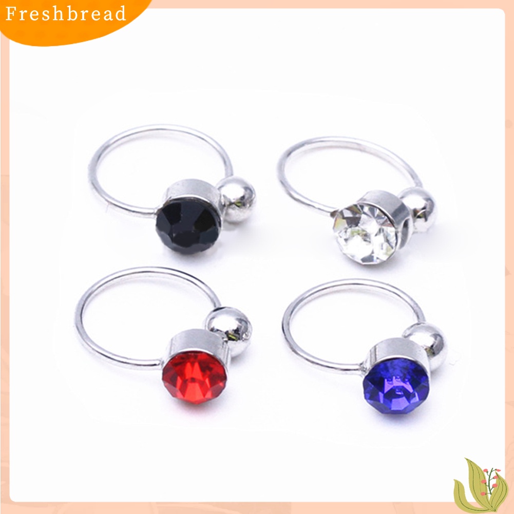 &lt; Freshbread &gt; 1pc Fashion Wanita Bentuk U Berlian Imitasi Klip Telinga Manset Tanpa Tindik Anting Hadiah