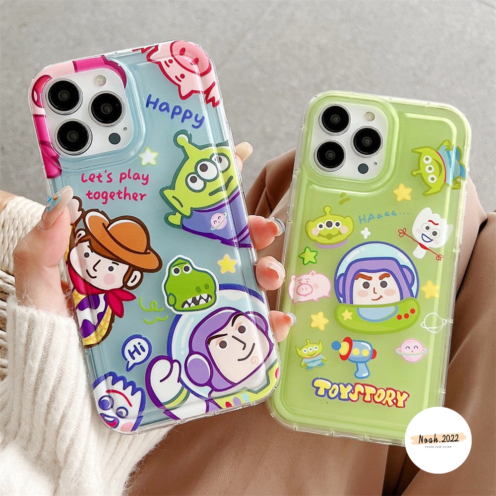 Casing Airbag Tpu Lembut Tahan Guncangan Redmi 10A 9T A1 10 9C NFC 9A Redmi Note 9 10 11s 11 10s Note10 Note11 Note9 Note10s Kartun Lucu Toy Story Buzz Lightyear Alien Case