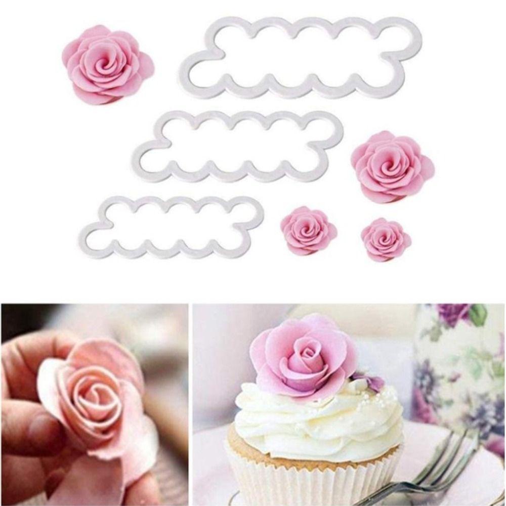 [Elegan] Cetakan Kue Portable Reusable Roses DIY Carnation Baking Tools Pemotong Berbentuk Bunga