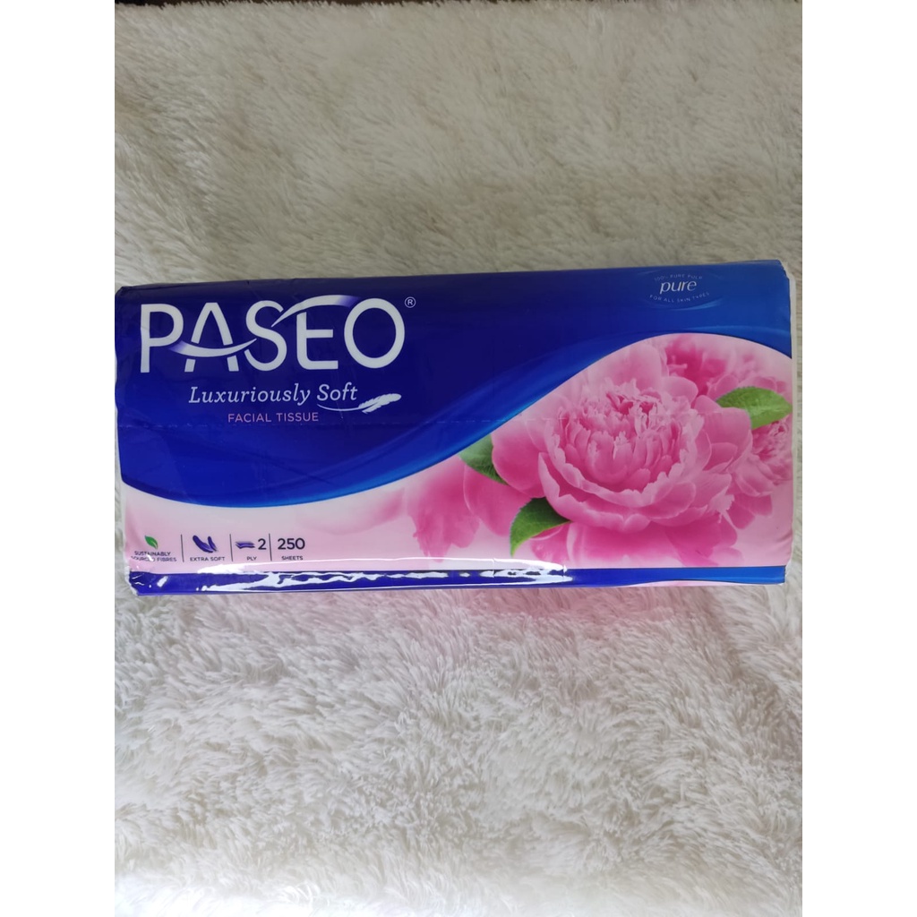 Tissue PASEO  Luxuriously Soft tisu Kotak 2 Ply isi 250 sheets