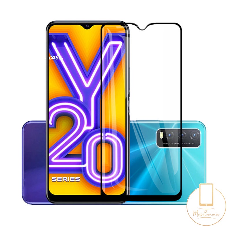 2in1 Tempered Glass Vivo Y35 Y02 Y11 Y20 Y16 Y02s Y17 V23 Y15S Y22 Y15A Y1S Y91C Y30 Y91 Y21 Y33S Y21S Y21T Y20i Y12s Y76 Y72 S1 Y19 Pelindung Layar Lensa Kamera Tempered Glass