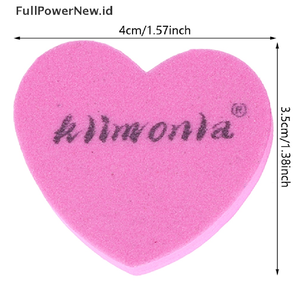 Power 10Pcs Pink Bentuk Hati Kikir Kuku Alat Manicure Nail Emery Board Manicure ID