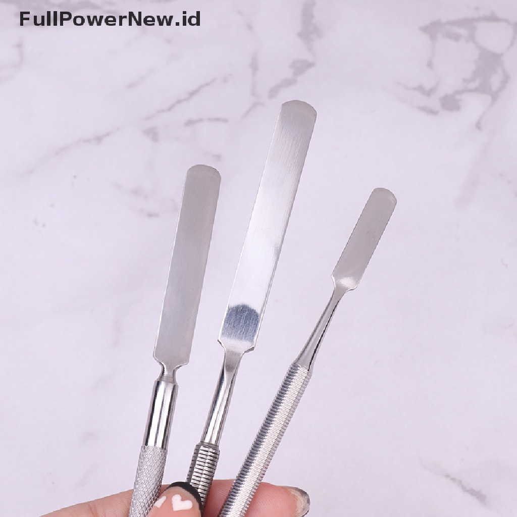 Power Stainless Steel Makeup Toner Spatula Mixing Stick Foundation Alat Pengaduk Krim ID