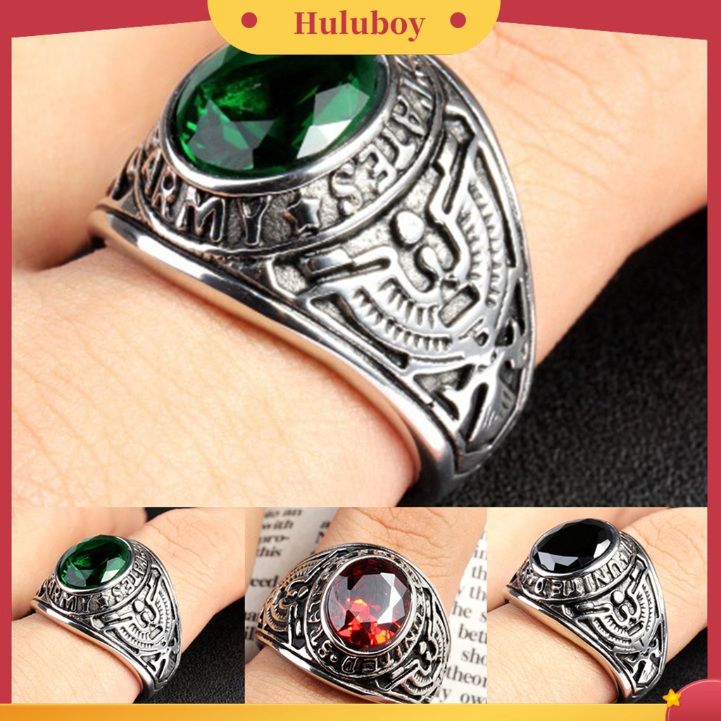 {Ready Stock} Cincin Punk Bentuk Oval Hias Berlian Imitasi Punk Klasik Ring Untuk Pesta