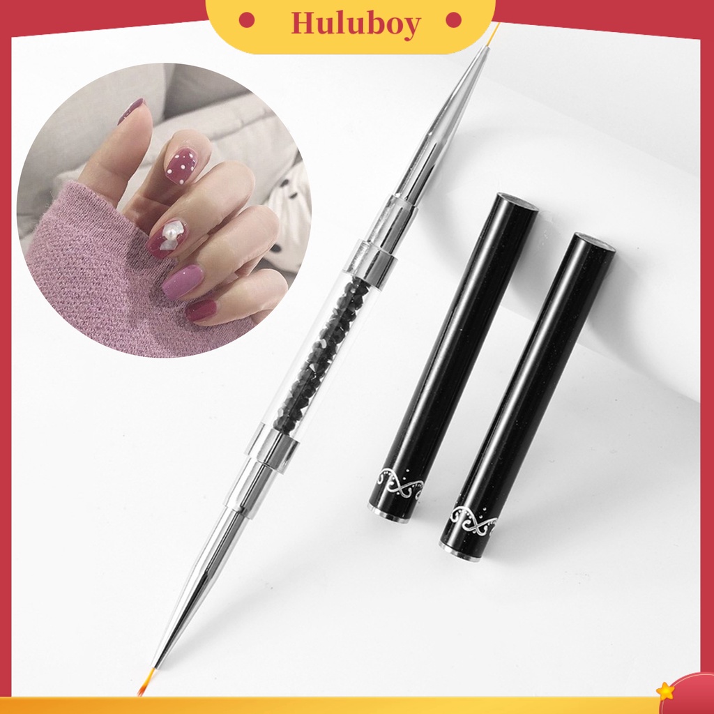 {In Stock} 9mm 11mm Nail Art Brush Double Head Rhinestone Handle Manicure Alat Lukisan Nail Art UV Gel Brush Pen Perlengkapan Kuku