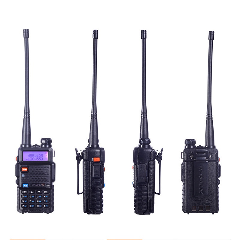 HT UV5R BAOFENG Walkie Talkie Dual Band 5W 128CH UHF+VHF handy talkie Original uv5r Two-Way Radio COD Walkie Talkie Konstruksi