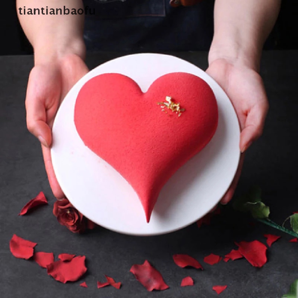 [tiantianbaofu] Cetakan Kue Silikon Berbentuk Hati 3D Diamond Love Baking Pan Ulang Tahun Fondant Mousse Coklat Silicone Pastry Molud Tools Butik