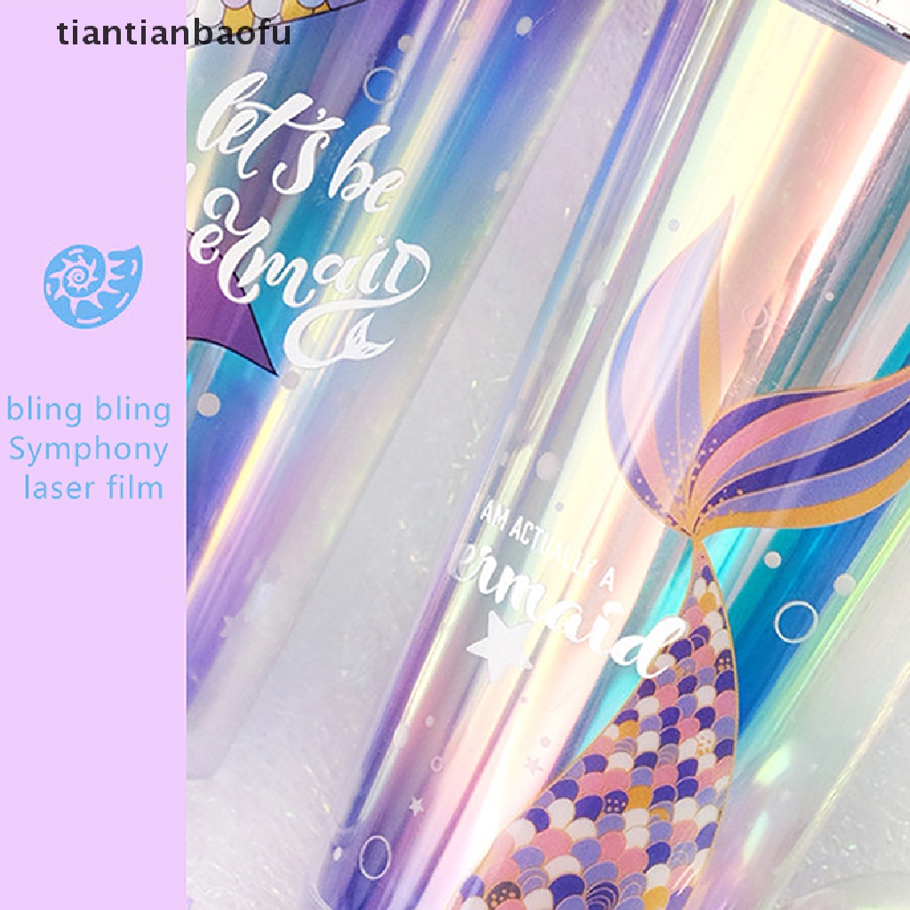 [tiantianbaofu] 420ml Cangkir Air Dengan Sedotan Double Wall Insulasi Panas BPA Free Anti Bocor Perlengkapan Minum Plastik Motif Mermaid Sippy Cup Butik