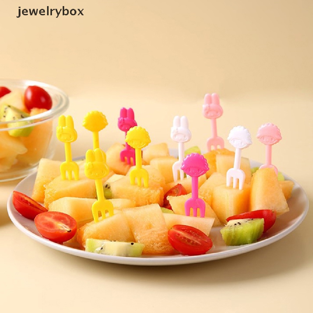 [jewelrybox] Garpu Buah Hewan Lucu Food Grade Plastik Mini Kartun Anak Kue Buah Tusuk Gigi Bento Lunch Bento Aksesoris Dekorasi Pesta Butik