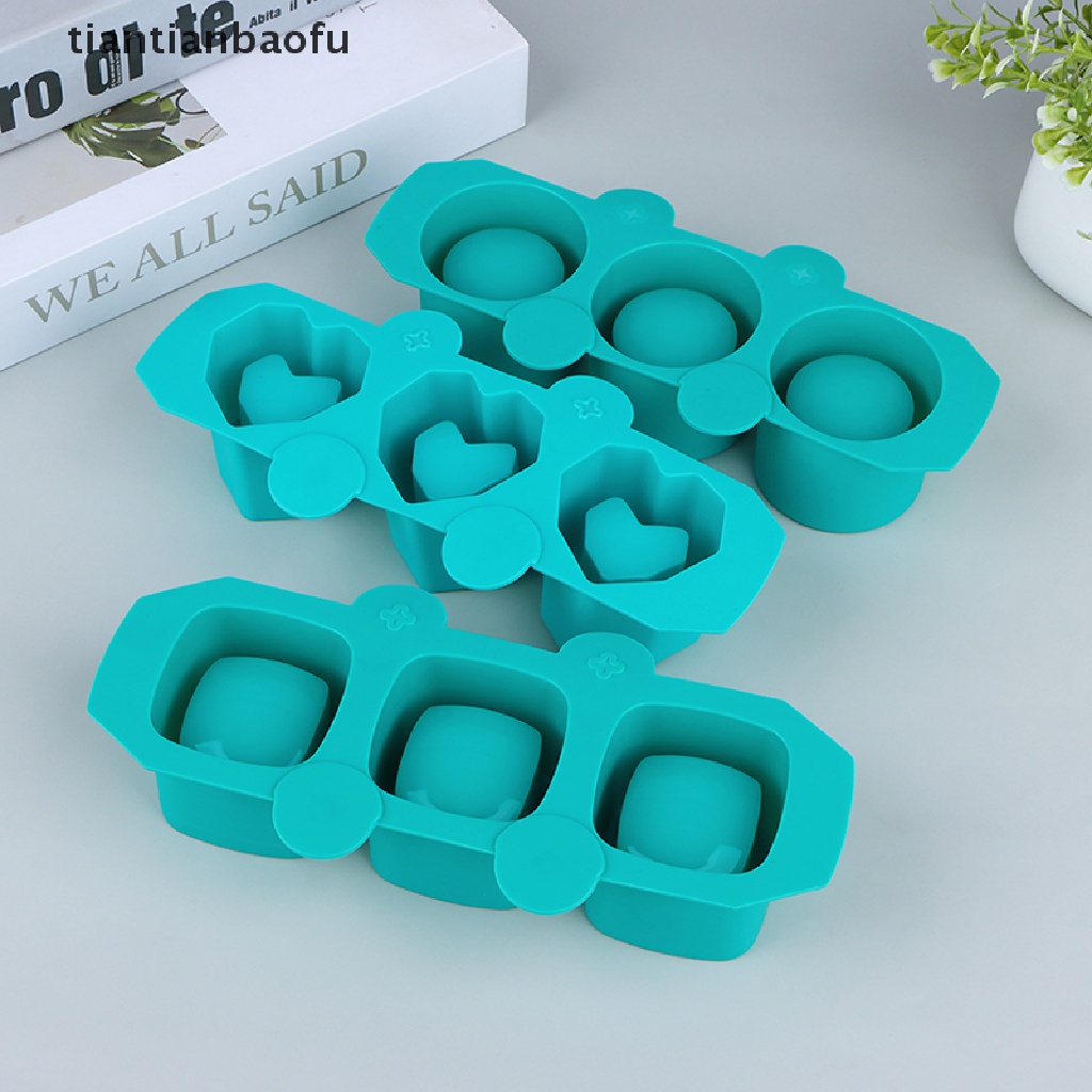 [tiantianbaofu] 1pc 3lubang Toples Cetakan Silikon DIY Pot Bunga Bulat Gypsum Resin Cetakan Butik