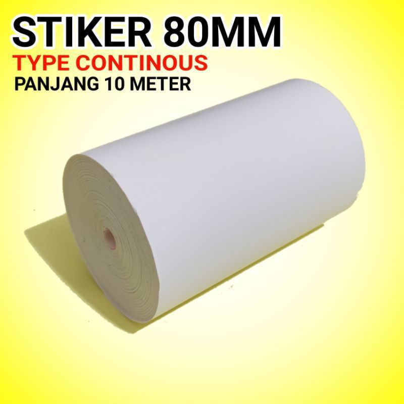 Kertas Thermal Stiker Label 80mmx10 meter