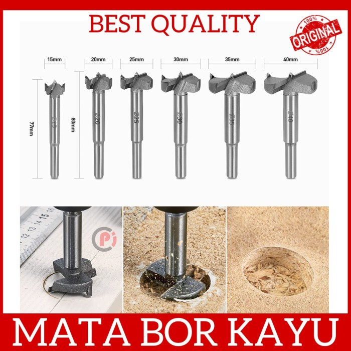 Mata Bor Untuk Melubangi Kayu Wood Forstner Drill Bit 15 20 25 30 35mm